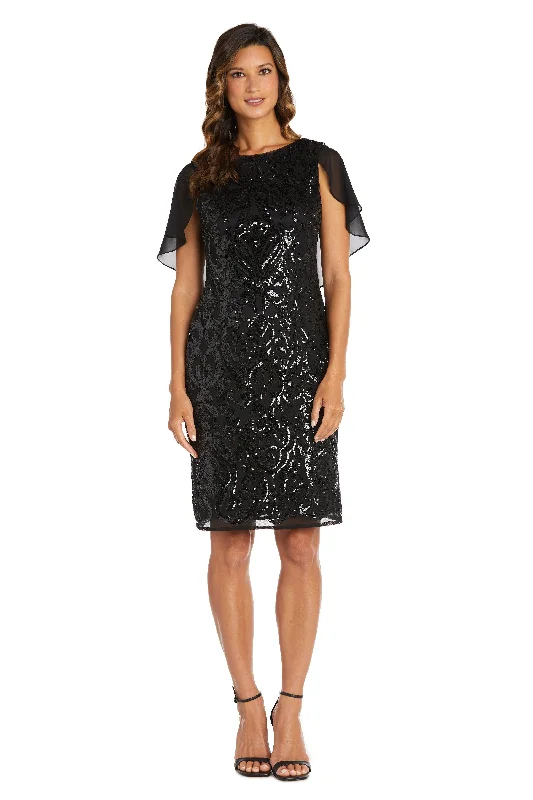 Cocktail dresses with a wrap - front style and a long - length optionR&M Richards 7581 Short Cocktail Capelet Dress Cocktail dresses with a wrap - front style and a long - length optionR&M Richards 7581 Short Cocktail Capelet Dress