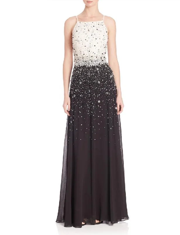 Prom dresses with illusion necklines and crystal embellishments for a formal affairAidan Mattox - Beaded Chiffon Long Dress MD2E201123 Prom dresses with illusion necklines and crystal embellishments for a formal affairAidan Mattox - Beaded Chiffon Long Dress MD2E201123