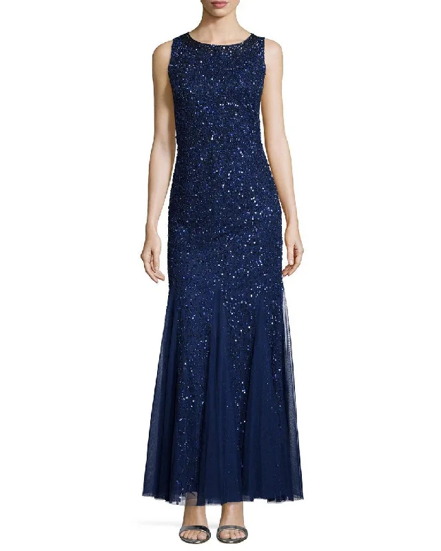 Sleeveless formal dresses with sequined straps and a - line skirts for a classic formal eventAidan Mattox - Embellished Jewel Neck Dress 251705110 Sleeveless formal dresses with sequined straps and a - line skirts for a classic formal eventAidan Mattox - Embellished Jewel Neck Dress 251705110
