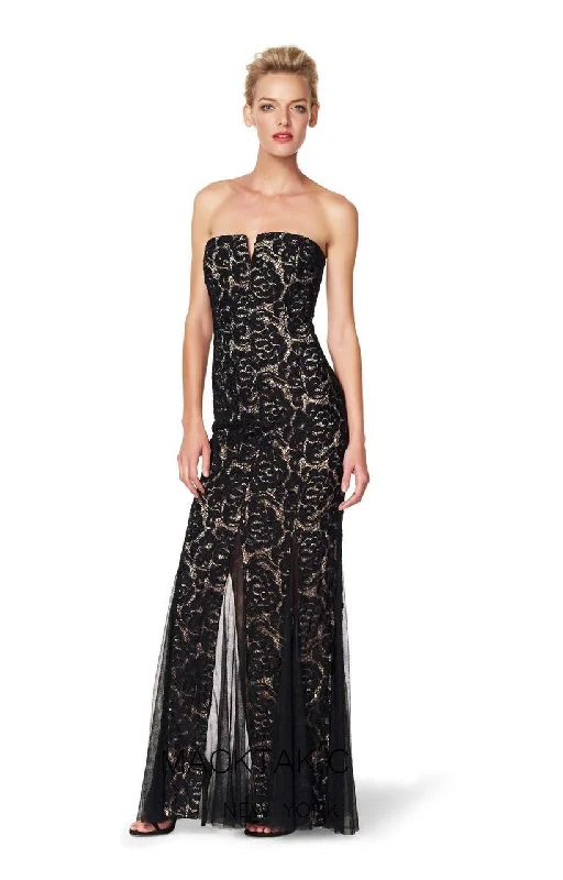 Formal dresses with off - the - shoulder sleeves and rhinestone accents for a sophisticated promAidan Mattox - Lace Straight Across Neck Dress 151A12670 Formal dresses with off - the - shoulder sleeves and rhinestone accents for a sophisticated promAidan Mattox - Lace Straight Across Neck Dress 151A12670