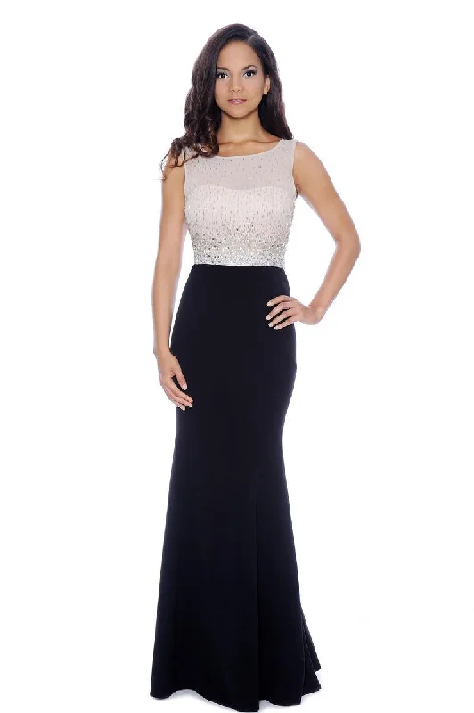 Formal dresses with high - low hems and floral embroidery for a unique prom styleDecode 1.8 - Rhinestones Beaded Top Two-Toned Evening Dress 182928 Formal dresses with high - low hems and floral embroidery for a unique prom styleDecode 1.8 - Rhinestones Beaded Top Two-Toned Evening Dress 182928