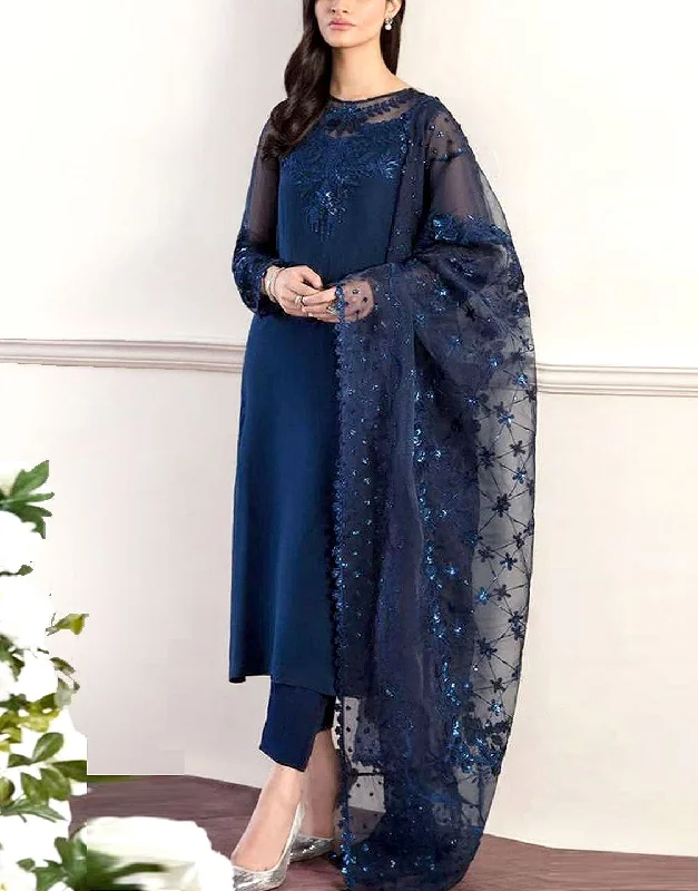 Party dresses with a polka - dot pattern for a classic and playful styleFancy Embroidered Chiffon Party Wear Dress with Silk Trouser (DZ17676) Party dresses with a polka - dot pattern for a classic and playful styleFancy Embroidered Chiffon Party Wear Dress with Silk Trouser (DZ17676)