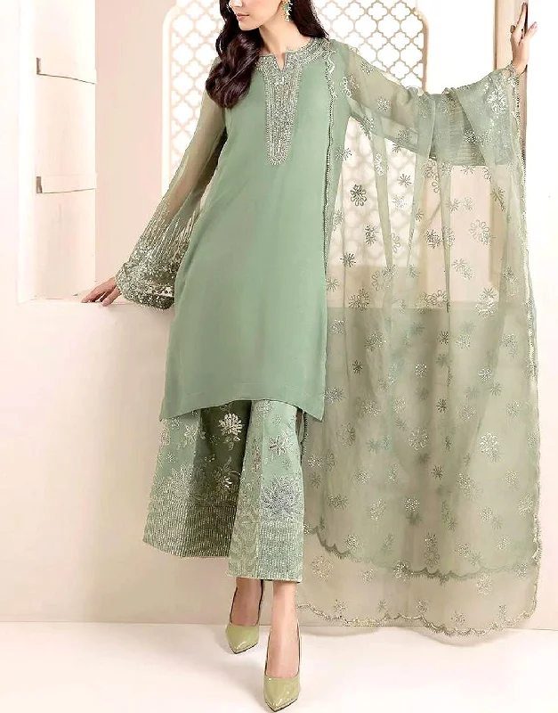 Party dresses with a metallic - thread embroidery for a luxurious touchFormal Embroidered Organza Party Wear Dress with Emb. Silk Trouser (DZ17647) Party dresses with a metallic - thread embroidery for a luxurious touchFormal Embroidered Organza Party Wear Dress with Emb. Silk Trouser (DZ17647)