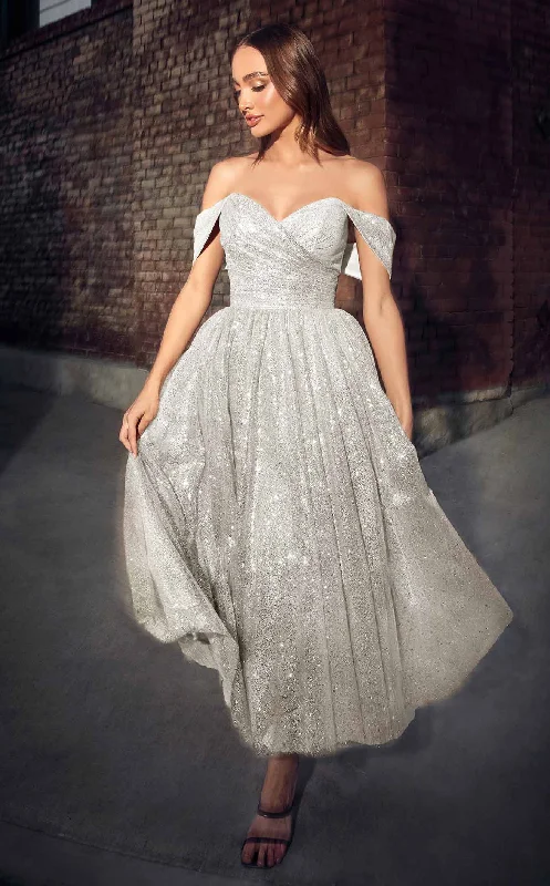 Formal dresses with embroidered panels and tulle overlays for a fairytale promLadivine CD869W Dress