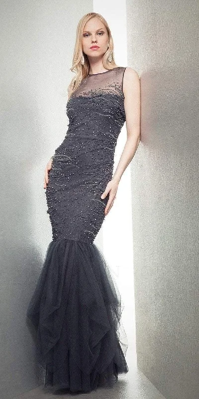 Formal dresses with wrap - around styles and beaded belts for a customized fitMIGNON - Illusion Ornate Mesh Trumpet Gown VM1364 Formal dresses with wrap - around styles and beaded belts for a customized fitMIGNON - Illusion Ornate Mesh Trumpet Gown VM1364