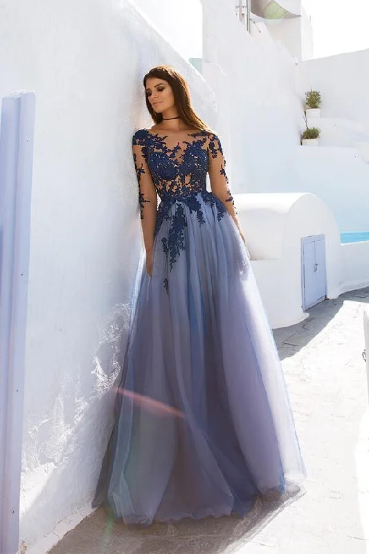 Beach party dresses made of lightweight and breathable fabricSexy Long Sleeves Blue Lace Open Back Prom Dresses Evening Dresses PG663 Beach party dresses made of lightweight and breathable fabricSexy Long Sleeves Blue Lace Open Back Prom Dresses Evening Dresses PG663