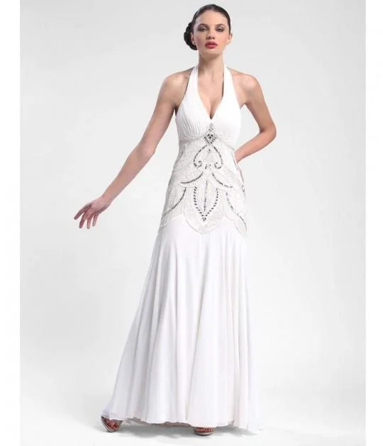 Sequined formal dresses with open backs for a sexy prom styleSue Wong - Sequined Art Deco Halter Dress W5231 Sequined formal dresses with open backs for a sexy prom styleSue Wong - Sequined Art Deco Halter Dress W5231