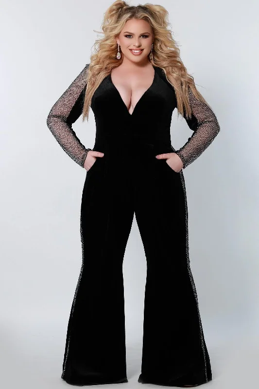 Empire - waist party dresses to accentuate the waistlineSydneys Closet JK2207 Long Formal Stretch Velvet Jumpsuit Empire - waist party dresses to accentuate the waistlineSydneys Closet JK2207 Long Formal Stretch Velvet Jumpsuit