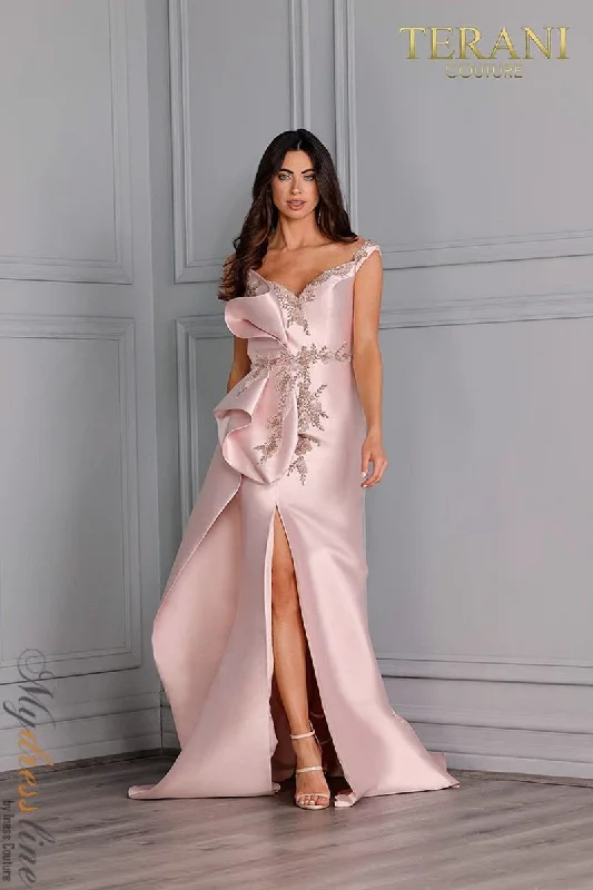 Formal dresses with pleated bodices and taffeta fabric for a traditional lookTerani Couture 2111E4757 Formal dresses with pleated bodices and taffeta fabric for a traditional lookTerani Couture 2111E4757