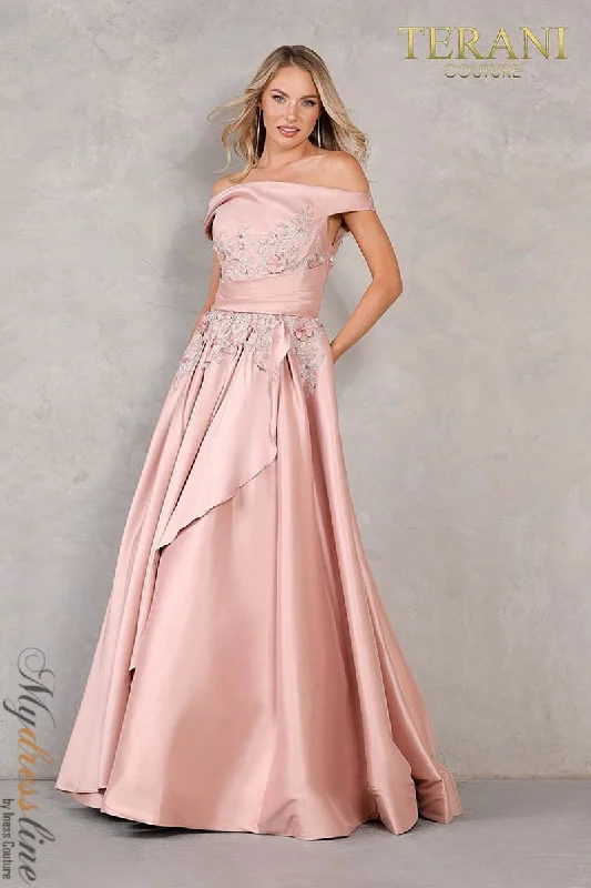 Formal dresses with ruffled skirts and bow accents for a charming prom appearanceTerani Couture 2111M5274 Formal dresses with ruffled skirts and bow accents for a charming prom appearanceTerani Couture 2111M5274