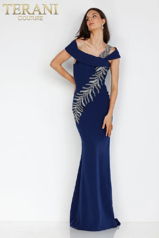 Formal dresses with ruched back panels and button - down fronts for a unique and flattering fitTerani Couture 2111M5289 Formal dresses with ruched back panels and button - down fronts for a unique and flattering fitTerani Couture 2111M5289