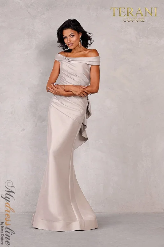 Formal dresses with asymmetric ruffled hems and high - low designs for a fashion - forward and dynamic appearanceTerani Couture 2111M5299 Formal dresses with asymmetric ruffled hems and high - low designs for a fashion - forward and dynamic appearanceTerani Couture 2111M5299