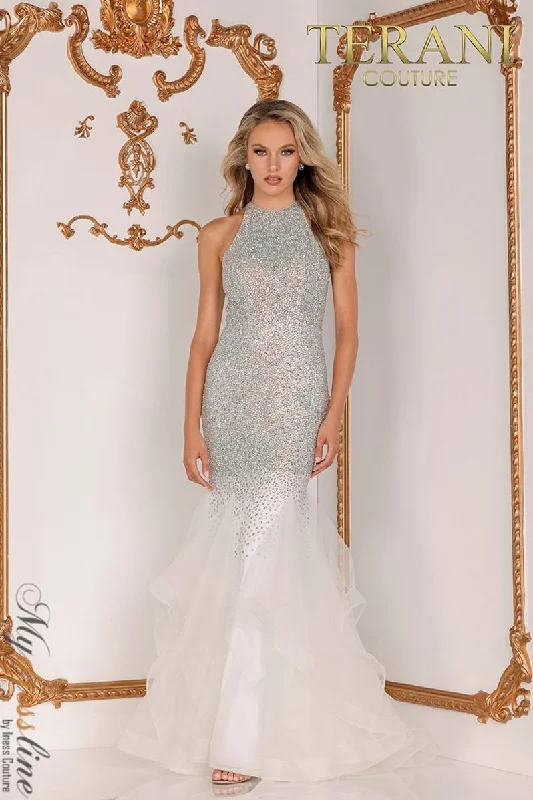Formal dresses with halter necks and lace - up backs for a stylish promTerani Couture 2215GL0111 Formal dresses with halter necks and lace - up backs for a stylish promTerani Couture 2215GL0111