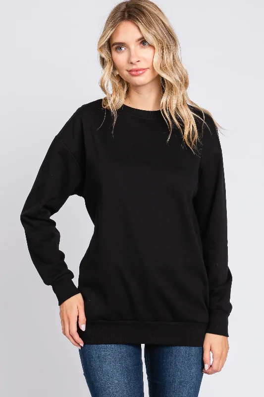 Women's oversized cropped hoodie with drawstrings for a trendy lookBlack Pullover Sweatshirt Women's oversized cropped hoodie with drawstrings for a trendy lookBlack Pullover Sweatshirt