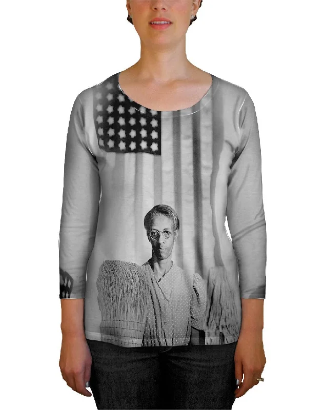 Mock Neck Women's Performance Tank Tops for CyclingElla Watson American Gothic