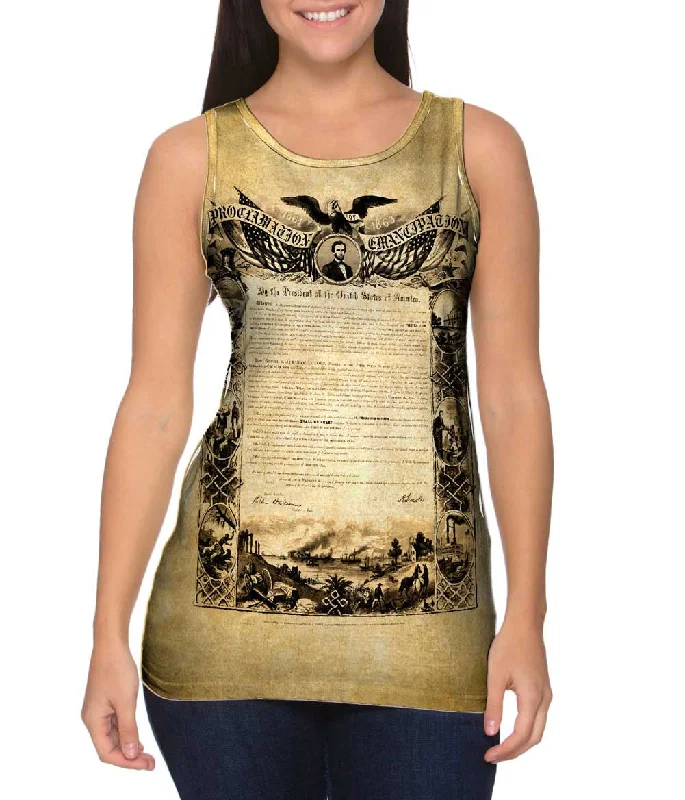 Plus Size Women's Glitter - Trimmed Tank Tops for Party NightsEmancipation Proclamation Plus Size Women's Glitter - Trimmed Tank Tops for Party NightsEmancipation Proclamation