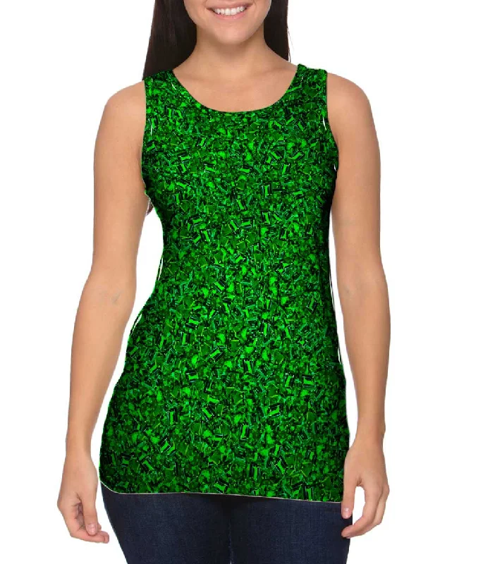 Halter Neck Women's Modal Blend Tank Tops for ComfortEmerald City Bling