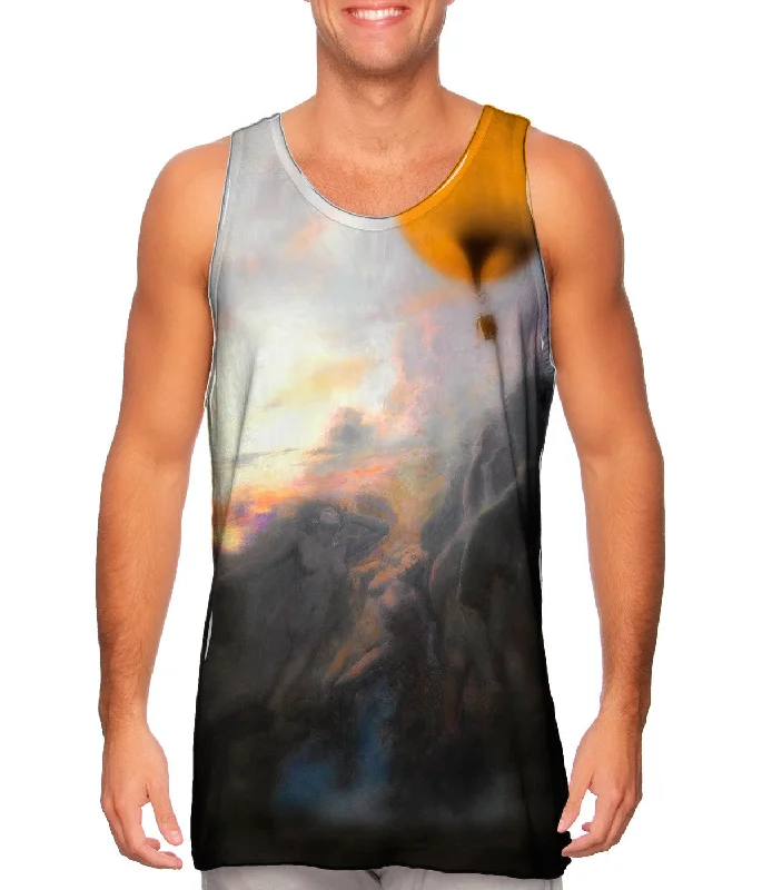 Women's Cropped Tank Tops with Vintage Band LogosEmile Friant - "Voyage Into Infinity" (1899) Women's Cropped Tank Tops with Vintage Band LogosEmile Friant - "Voyage Into Infinity" (1899)