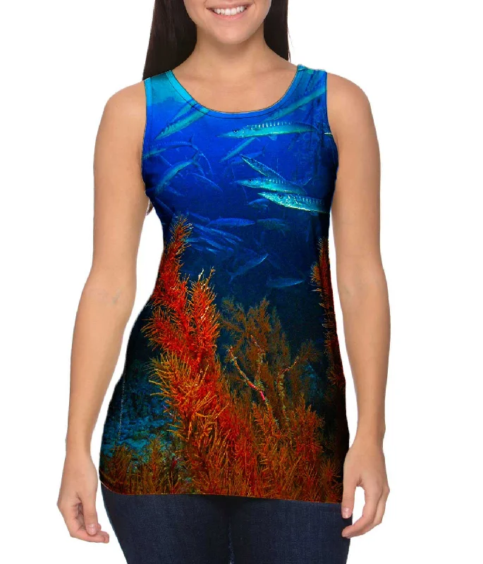 V - Neck Women's Moisture - Wicking Tank Tops for RunningEn Boucle Underwater