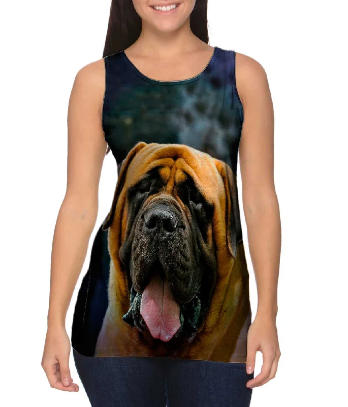 Plus Size Women's Puff - Sleeve Tank Tops in Pastel HuesEnglish Mastiff Joy