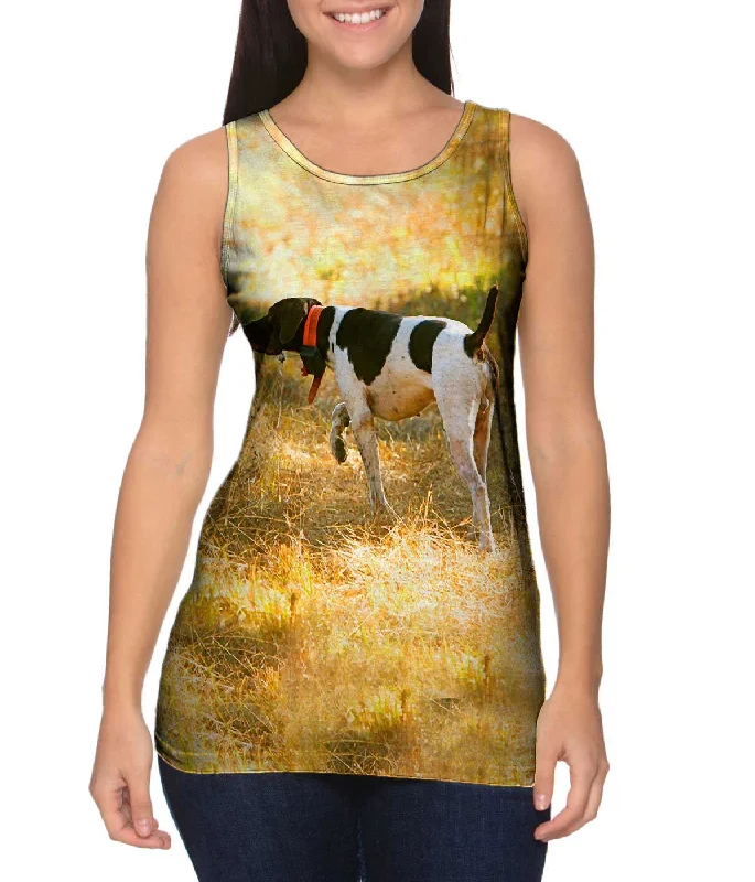 Women's Longline Tank Tops with Abstract PrintsEnglish Pointer Hunting