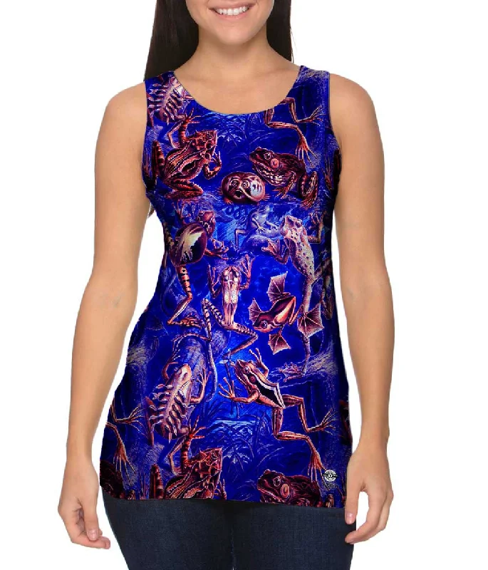 High - Neck Women's Silk Blend Tank Tops for a Luxurious FeelErnst Haeckel - "Batrachia" (1904) High - Neck Women's Silk Blend Tank Tops for a Luxurious FeelErnst Haeckel - "Batrachia" (1904)