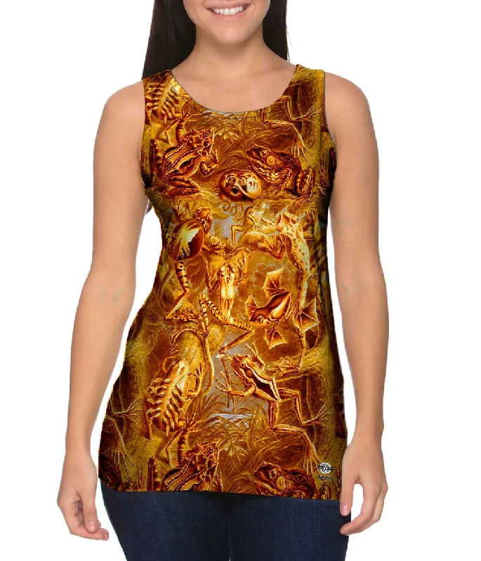 One - Shoulder Women's Rayon Blend Tank Tops for a Flowy LookErnst Haeckel - "Batrachia Orange" (1904) One - Shoulder Women's Rayon Blend Tank Tops for a Flowy LookErnst Haeckel - "Batrachia Orange" (1904)