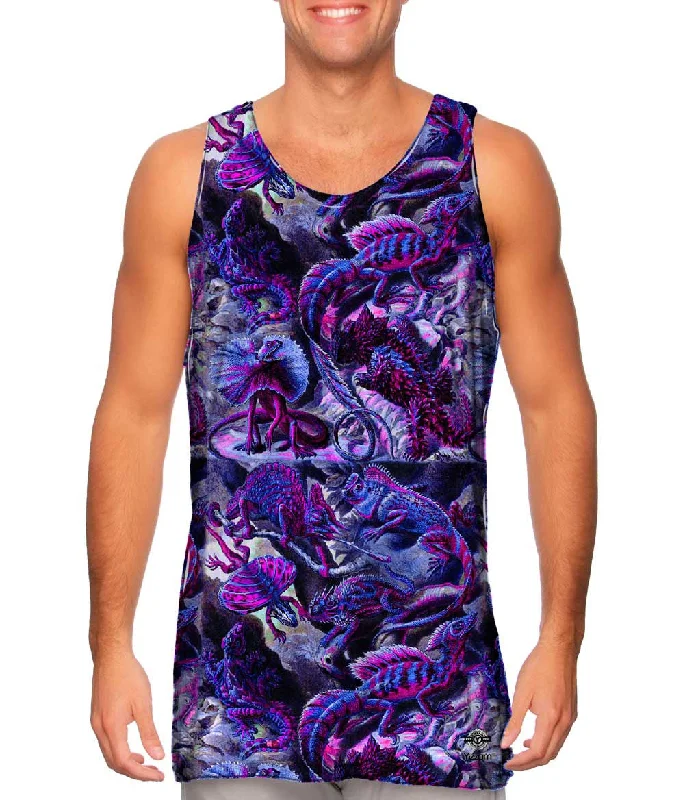 V - Neck Women's Moisture - Wicking Tank Tops for RunningErnst Haeckel - "Lacertilia Neon" (1904) V - Neck Women's Moisture - Wicking Tank Tops for RunningErnst Haeckel - "Lacertilia Neon" (1904)