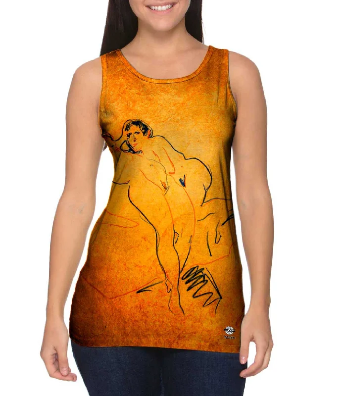 Crew Neck Women's Sustainable Tank Tops Made from Recycled MaterialsErnst Ludwig Kirchner - "Couple" (1907) Crew Neck Women's Sustainable Tank Tops Made from Recycled MaterialsErnst Ludwig Kirchner - "Couple" (1907)