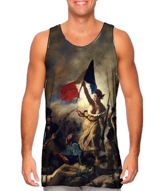 Square Neck Women's Organic Cotton Tank Tops in Earth TonesEugene Delacroix - "La Liberte guidant le peuple (Liberty Leading the People)" Square Neck Women's Organic Cotton Tank Tops in Earth TonesEugene Delacroix - "La Liberte guidant le peuple (Liberty Leading the People)"