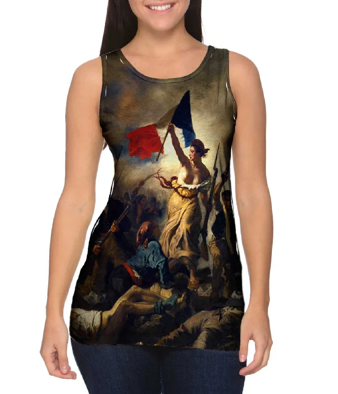 V - Neck Women's Moisture - Wicking Tank Tops for RunningEugene Delacroix - "La Liberte guidant le peuple (Liberty Leading the People)" V - Neck Women's Moisture - Wicking Tank Tops for RunningEugene Delacroix - "La Liberte guidant le peuple (Liberty Leading the People)"