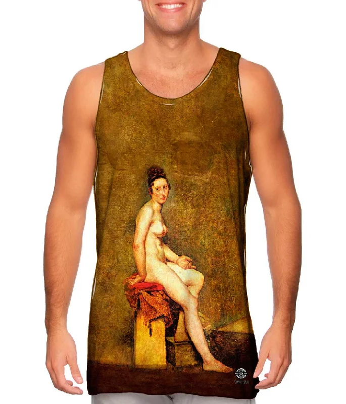 Plus Size Women's Ruffled Hem Tank Tops with Floral PrintsEugene Ferdinand - "Mademoiselle Rose" (1817) Plus Size Women's Ruffled Hem Tank Tops with Floral PrintsEugene Ferdinand - "Mademoiselle Rose" (1817)