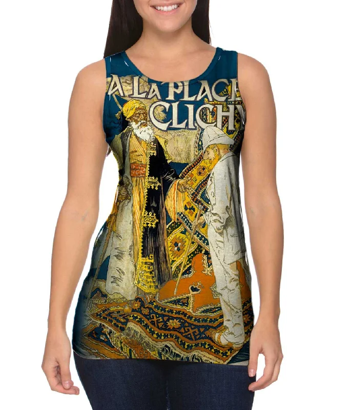Women's Spaghetti Strap Tank Tops with Geometric PatternsEugene Grasset A La Place-Clichy Women's Spaghetti Strap Tank Tops with Geometric PatternsEugene Grasset A La Place-Clichy