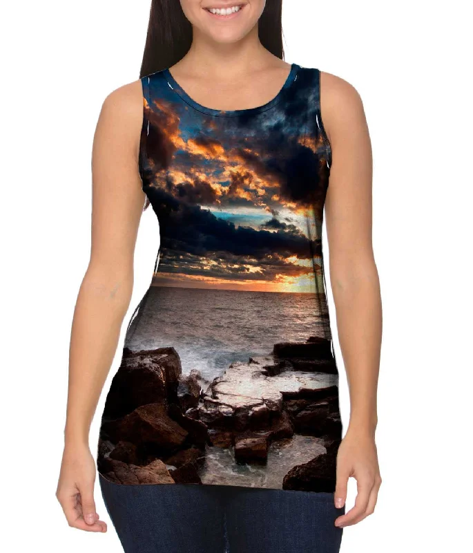 Women's Cropped Tank Tops with Vintage Band LogosEuropean Beach