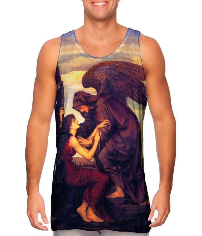 Mock Neck Women's Performance Tank Tops for CyclingEvelyn De Morgan - "Angel Of Death" (1890) Mock Neck Women's Performance Tank Tops for CyclingEvelyn De Morgan - "Angel Of Death" (1890)