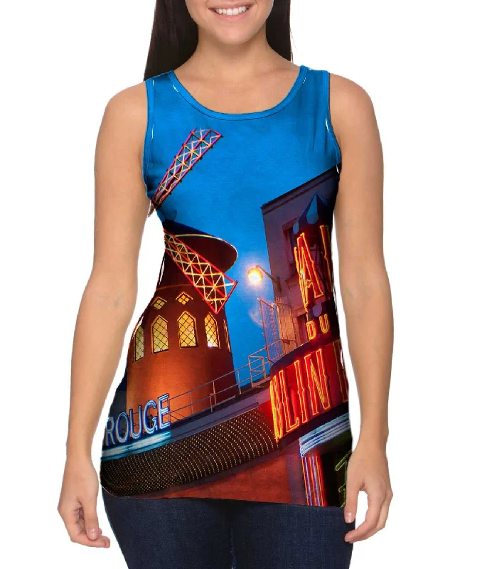 Halter Neck Women's Modal Blend Tank Tops for ComfortEvening At The Moulin Rouge