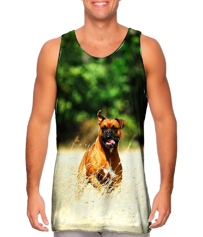 Plunge Neck Women's Seamless Tank Tops for a Smooth FitExcited Boxer Sprinting