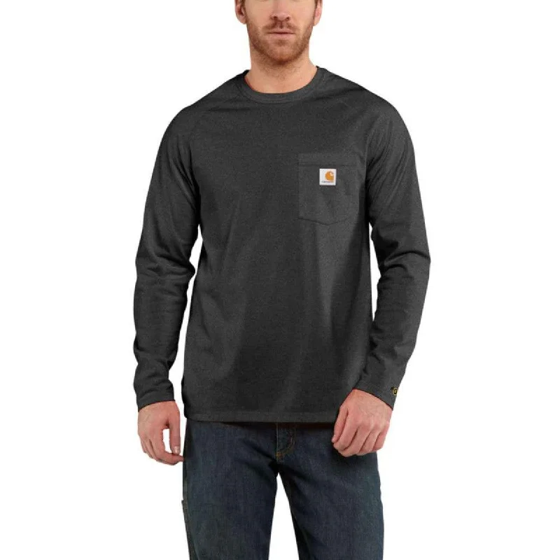 Women's long - sleeve cropped sweatshirt with ribbed cuffs for a snug fitForce Cotton Delmont Long Sleeve T-Shirt - Carbon Heather Women's long - sleeve cropped sweatshirt with ribbed cuffs for a snug fitForce Cotton Delmont Long Sleeve T-Shirt - Carbon Heather