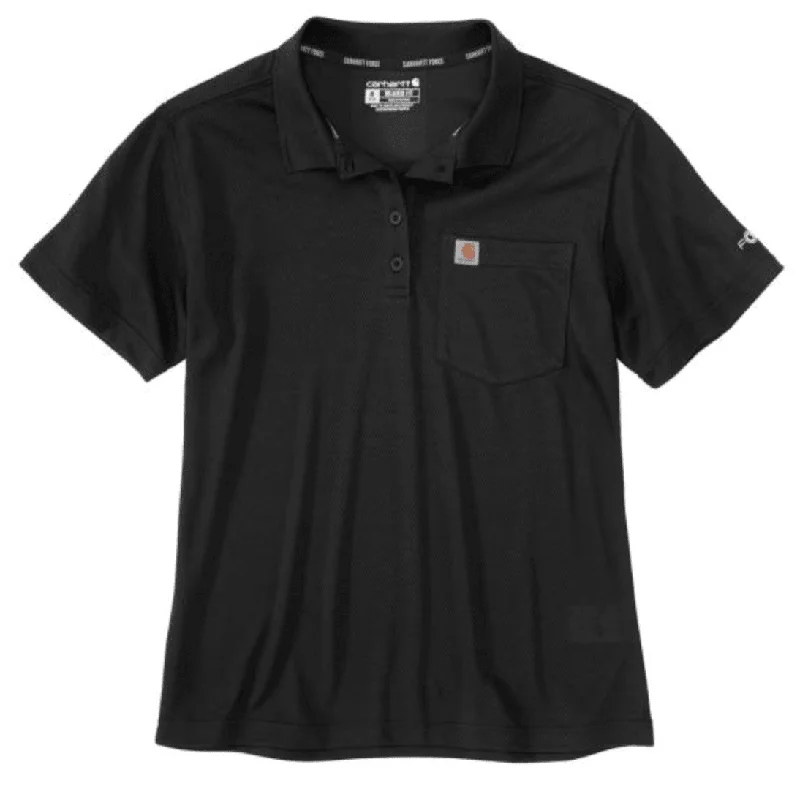 Women's color - block hoodie combining bold hues for a fashion - forward statementForce Cotton Pocket Polo Shirt - Black Women's color - block hoodie combining bold hues for a fashion - forward statementForce Cotton Pocket Polo Shirt - Black
