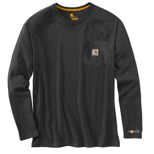 Women's zip - up sweatshirt in pastel blue for a soft and stylish outfitForce Delmont Long Sleeve T-Shirt - Carbon Heather Women's zip - up sweatshirt in pastel blue for a soft and stylish outfitForce Delmont Long Sleeve T-Shirt - Carbon Heather