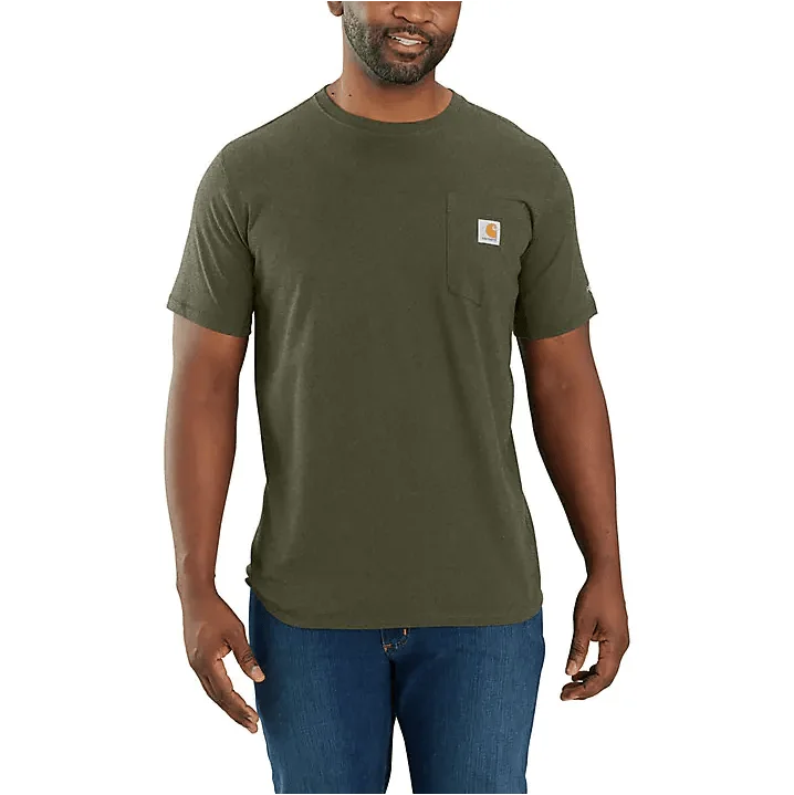 Women's pullover hoodie with a side slit for a modern and relaxed fitCarhartt force® relaxed fit midweight short-sleeve pocket t-shirt - Basil Heather Women's pullover hoodie with a side slit for a modern and relaxed fitCarhartt force® relaxed fit midweight short-sleeve pocket t-shirt - Basil Heather