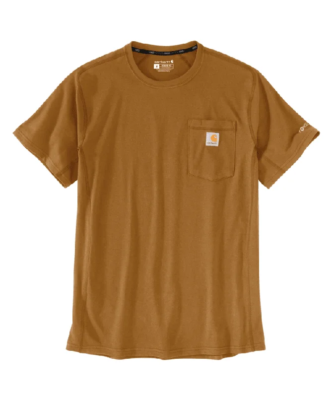 Women's oversized cropped hoodie with drawstrings for a trendy lookForce Relaxed Fit Midweight S/S Pocket T-Shirt - Carhartt Brown Women's oversized cropped hoodie with drawstrings for a trendy lookForce Relaxed Fit Midweight S/S Pocket T-Shirt - Carhartt Brown