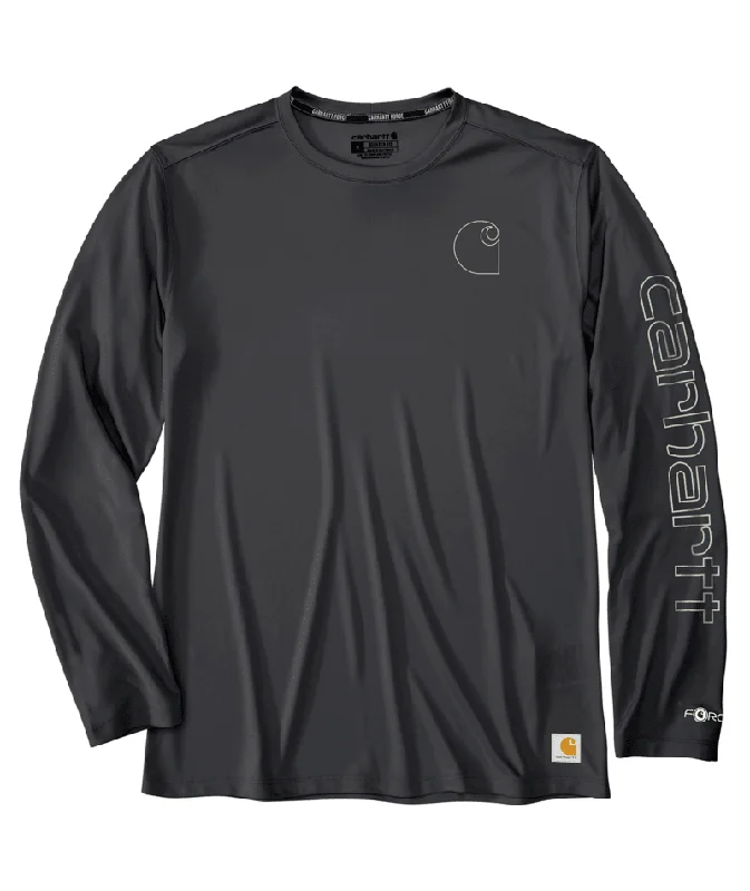 Women's hoodie with a glittery print for a glamorous and sparkly appearanceForce Sun Defender Lightweight Long-Sleeve Logo Graphic T-Shirt - Steel Women's hoodie with a glittery print for a glamorous and sparkly appearanceForce Sun Defender Lightweight Long-Sleeve Logo Graphic T-Shirt - Steel