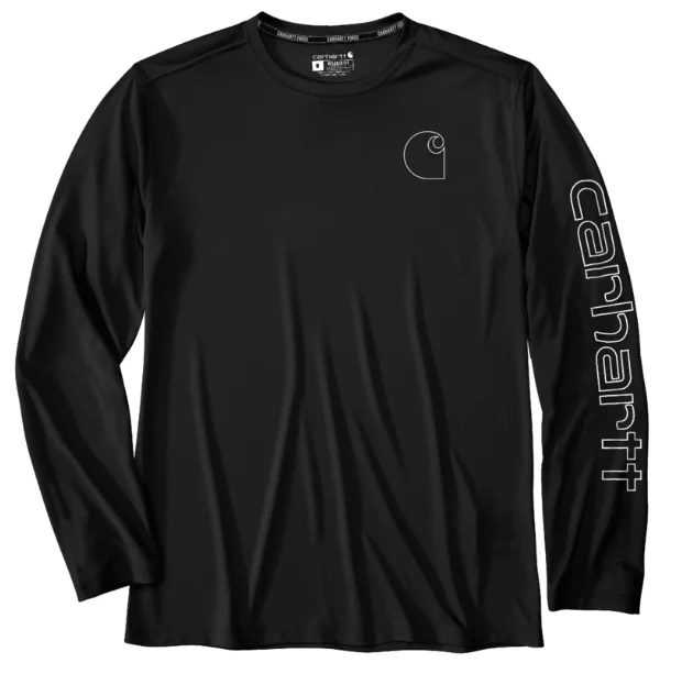 Women's tie - front hoodie in a lightweight fabric for summer layeringForce Sun Defender Lightweight Long-Sleeve Logo Graphic T-Shirt - Black Women's tie - front hoodie in a lightweight fabric for summer layeringForce Sun Defender Lightweight Long-Sleeve Logo Graphic T-Shirt - Black