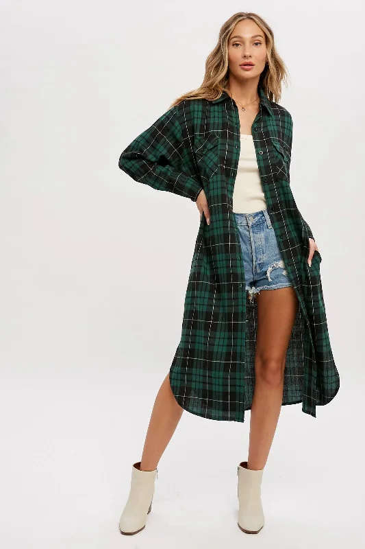 Women's color - block hoodie combining bold hues for a fashion - forward statementForest Green Plaid Oversized Shirt Women's color - block hoodie combining bold hues for a fashion - forward statementForest Green Plaid Oversized Shirt