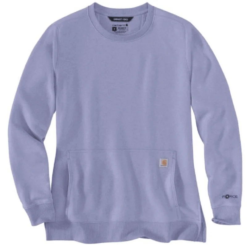 Women's pullover hoodie with a side slit for a modern and relaxed fitWomen's Long Sleeve Force Crew Sweatshirt - Soft Lavender Heather
