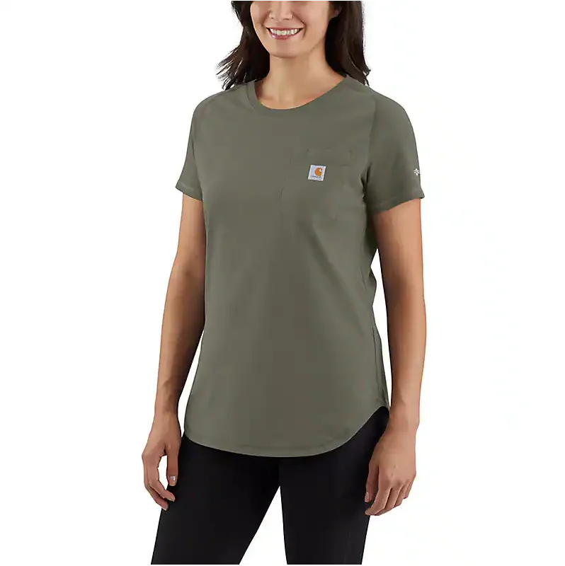 Women's zip - up sweatshirt in pastel blue for a soft and stylish outfitWomen's Force Relaxed Fit Midweight Pocket T-Shirt - Dusty Olive Women's zip - up sweatshirt in pastel blue for a soft and stylish outfitWomen's Force Relaxed Fit Midweight Pocket T-Shirt - Dusty Olive