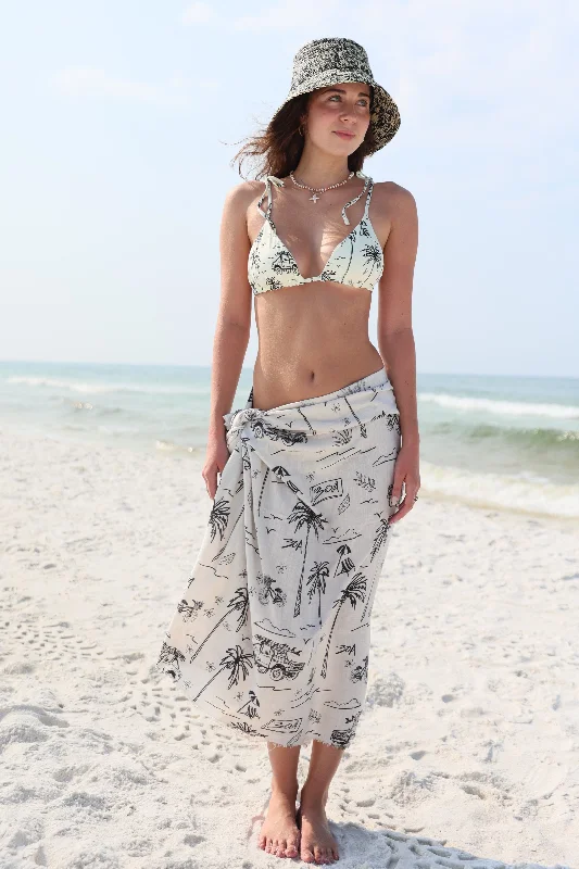 Light - blocking cover ups for privacy on the beachSarong in 30A Print