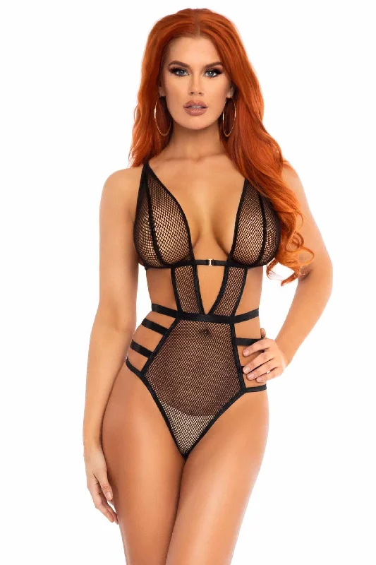 Plus - Size Bodysuits with a Comfortable and Flattering FitFishnet Cut Out Strappy G-String Teddy With Adjustable Straps Plus - Size Bodysuits with a Comfortable and Flattering FitFishnet Cut Out Strappy G-String Teddy With Adjustable Straps