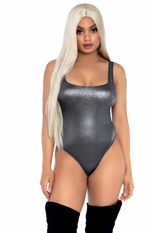 Plus - Size Bodysuits with a Comfortable and Flattering FitShimmer Spandex Snap Crotch Thong Bodysuit Plus - Size Bodysuits with a Comfortable and Flattering FitShimmer Spandex Snap Crotch Thong Bodysuit